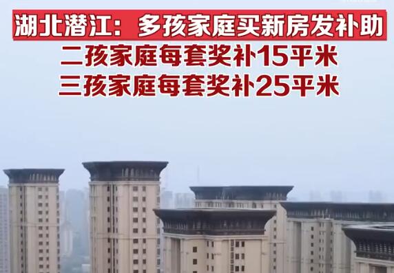 湖北潜江二孩家庭买房奖补15平米 背后真相实在让人惊愕