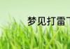 梦见打雷下雨是什么意思