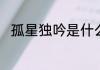 孤星独吟是什么意思他出至于哪里
