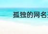 孤独的网名孤独的网名有哪些