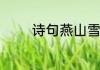 诗句燕山雪花大如席的意思