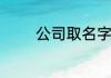 公司取名字大全大气有什么