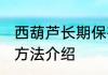 西葫芦长期保存方法 西葫芦长期保存方法介绍