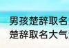 男孩楚辞取名大气沉稳的好名字 男孩楚辞取名大气沉稳的唯美名字
