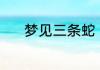 梦见三条蛇 梦见三条蛇的寓意