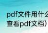pdf文件用什么软件打开（word如何查看pdf文档）