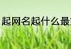 起网名起什么最好（关于晚安的网名）