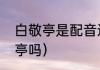白敬亭是配音还是原声（白宇是白敬亭吗）