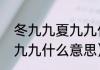 冬九九夏九九什么意思（日历表上的九九什么意思）
