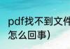 pdf找不到文件（电脑不显示pdf文件怎么回事）