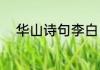 华山诗句李白（描写西岳的诗句）