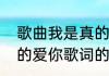 歌曲我是真的爱你歌词（关于我是真的爱你歌词的简述）