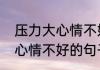 压力大心情不好的句子（关于压力大心情不好的句子的简单科普）