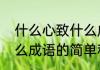 什么心致什么成语（关于什么心致什么成语的简单科普）