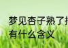 梦见杏子熟了摘杏子吃 梦见摘杏子吃有什么含义