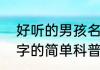 好听的男孩名字（关于好听的男孩名字的简单科普）