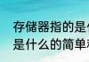 存储器指的是什么（关于存储器指的是什么的简单科普）