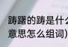 踌躇的踌是什么意思(踌躇的踌是什么意思怎么组词)