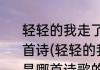 轻轻的我走了正如我轻轻地来这是哪首诗(轻轻的我走了正如我轻轻地来这是哪首诗歌的歌词)