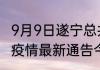 9月9日遂宁总共有多少疫情 四川遂宁疫情最新通告今天数据