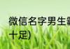 微信名字男生霸气(微信名字男生霸气十足)
