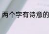 两个字有诗意的名字诗词起名有哪些