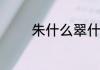 朱什么翠什么的词语有哪些