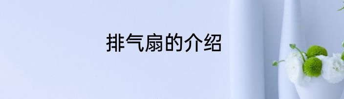 排气扇的介绍