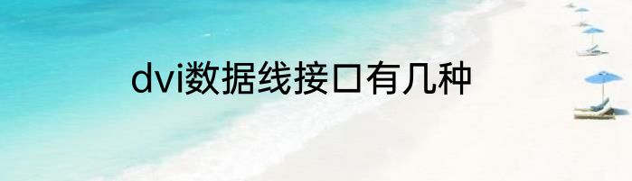 dvi数据线接口有几种