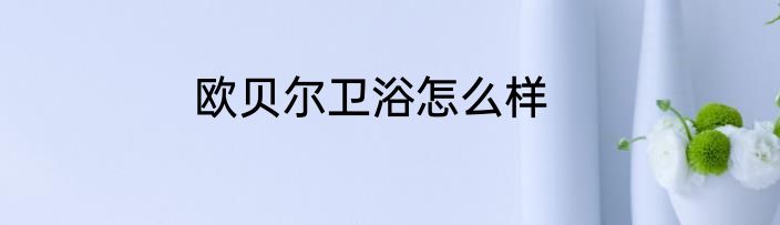 欧贝尔卫浴怎么样