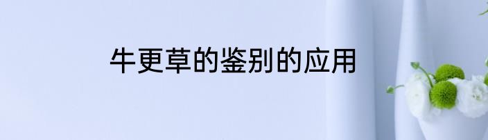 牛更草的鉴别的应用