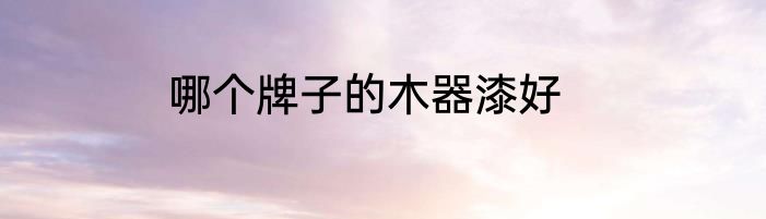 哪个牌子的木器漆好