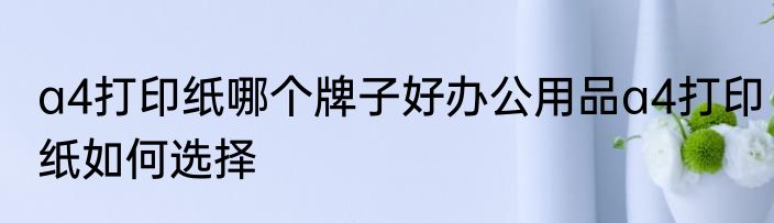 a4打印纸哪个牌子好办公用品a4打印纸如何选择
