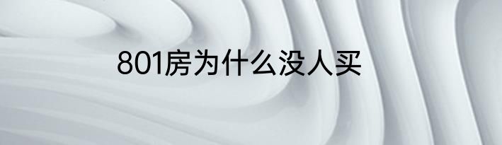 801房为什么没人买