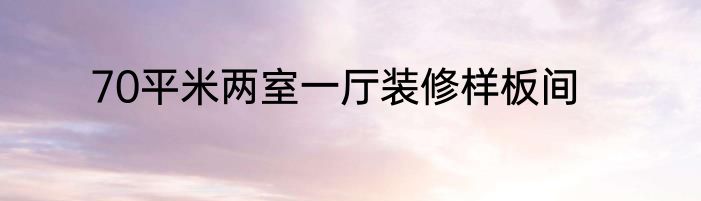 70平米两室一厅装修样板间