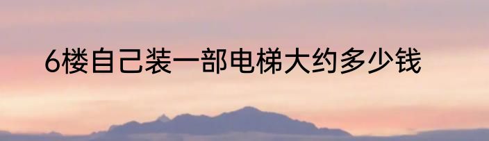 6楼自己装一部电梯大约多少钱