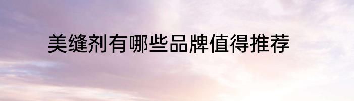 美缝剂有哪些品牌值得推荐