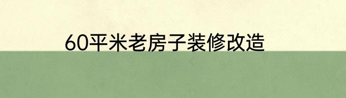 60平米老房子装修改造