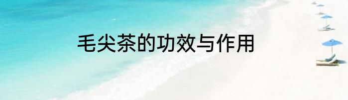 毛尖茶的功效与作用