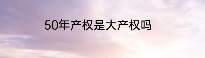 50年产权是大产权吗