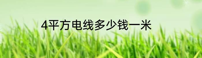4平方电线多少钱一米