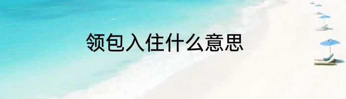 领包入住什么意思
