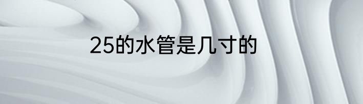 25的水管是几寸的