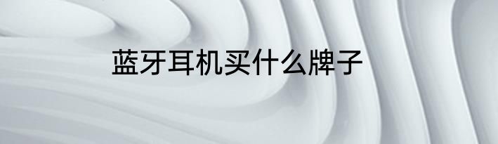 蓝牙耳机买什么牌子