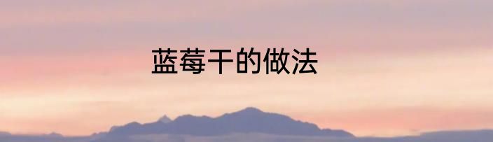 蓝莓干的做法