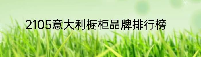 2105意大利橱柜品牌排行榜