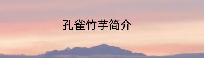 孔雀竹芋简介