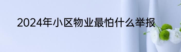 2024年小区物业最怕什么举报