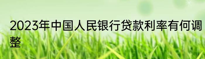 2023年中国人民银行贷款利率有何调整