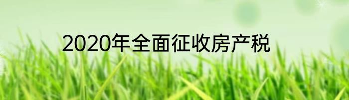 2020年全面征收房产税